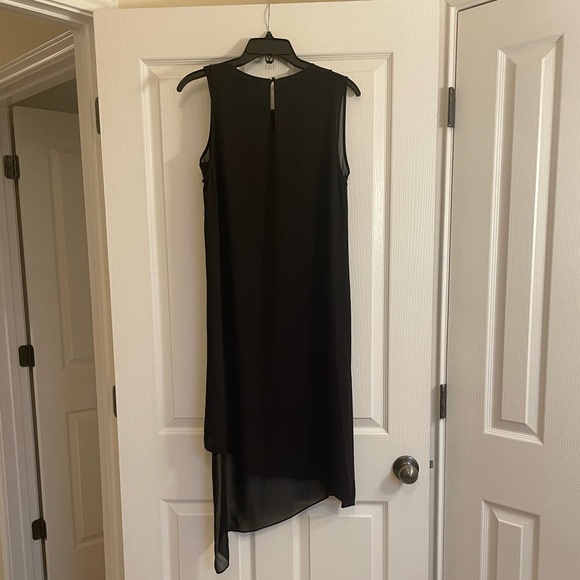 BCBG Asymmetrical High Low Chiffon Layered in Dress Black - Picture 8 of 11